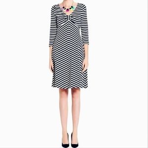 Kate Spade black and cream striped  dress women's size XS